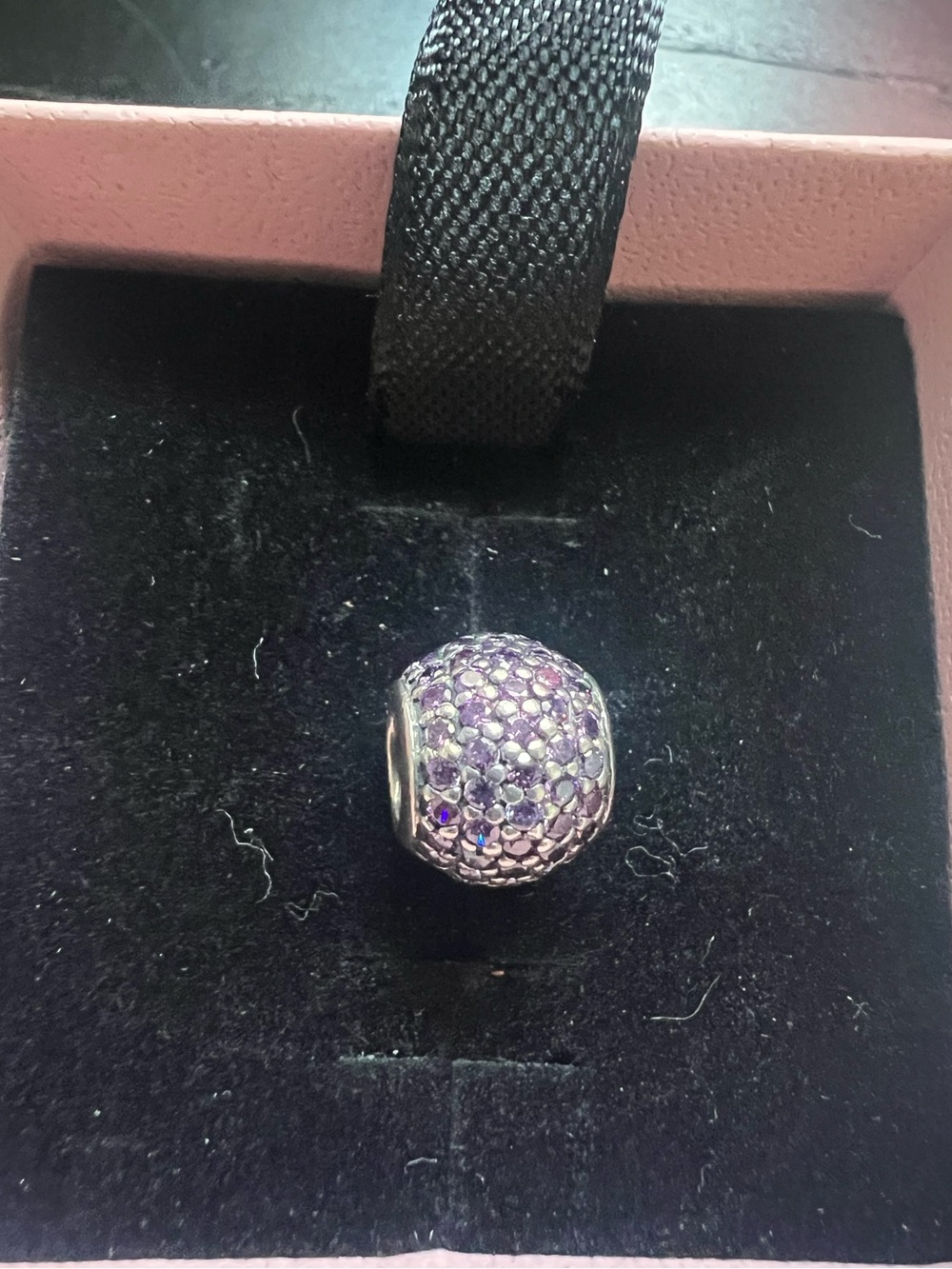 Pandora Pavé Purple Crystal Charm- Sterling Silver